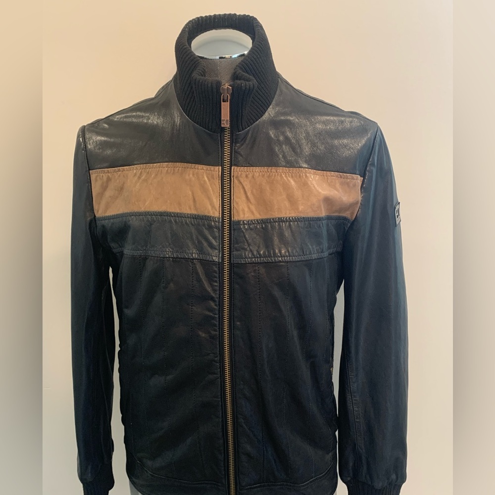 Hugo Boss Leather Bomber Jacket - Picture 2 of 4